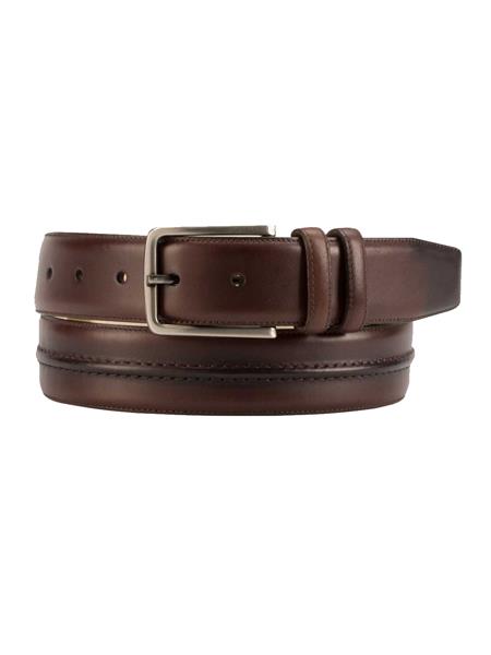 Mezlan Belts Brand Men's Genuine Calfskin Brown Skin Belt