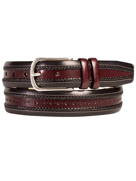 Mezlan Belts Brand Men's Genuine Calfskin Graphite Skin Belt main image 0