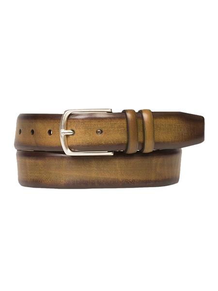 Mezlan Belts Brand Men's Genuine Calfskin Olive Skin Belt