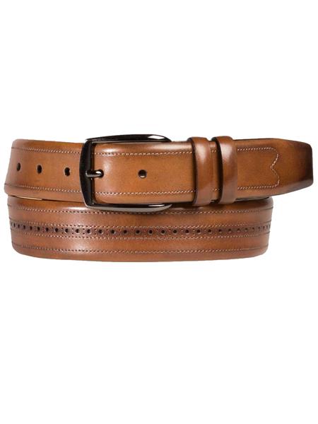 Mezlan Belts Brand Men's Genuine Calfskin Tan Skin Belt