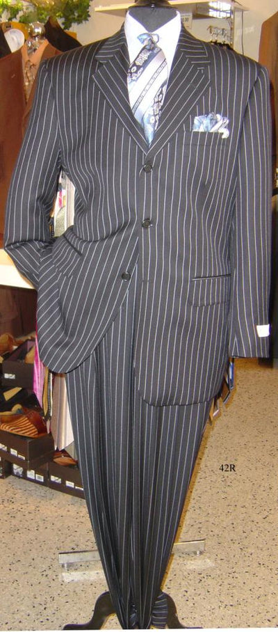 Chalk Bold Men's Sharp Bold White Pinstripe Available in 5 Colors (Dress To kill!) - mensusa