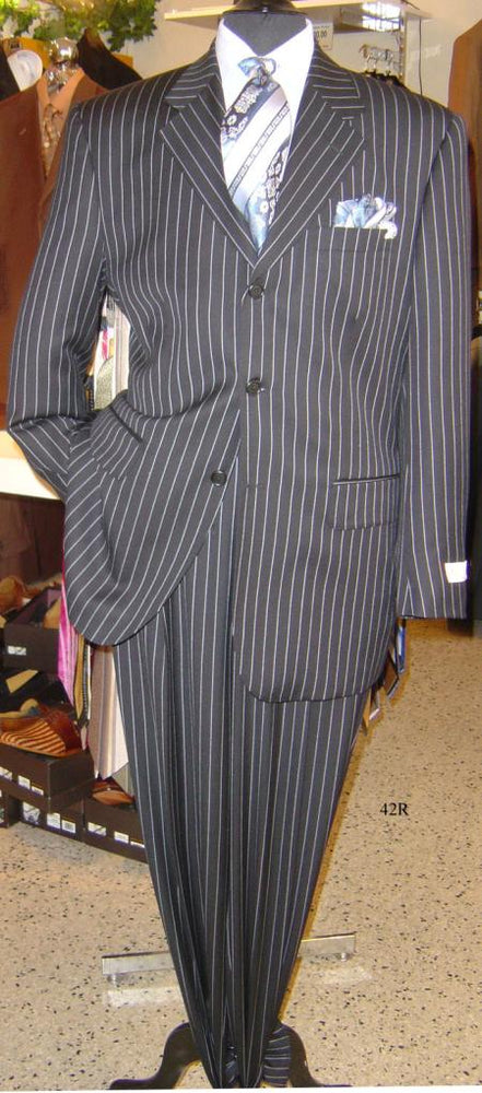 Chalk Bold Men's Sharp Bold White Pinstripe Available in 5 Colors (Dress To kill!) - mensusa