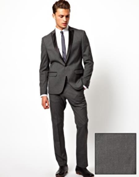 Men's Slim Fit Suit Jacket Charcoal Fashion Tuxedo For Men