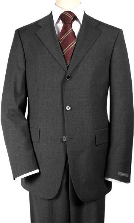 Charcoal Gray Side Vent Available in 2 or 3 Buttons Style Regular Classic Cut Super 150's - mensusa