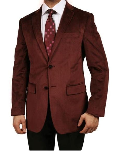 Cheap Priced Online Burgundy ~ Maroon Blazer - Sport Coat ~ Wine Color Luxurious Velvet Highlights Men's blazer mensusa