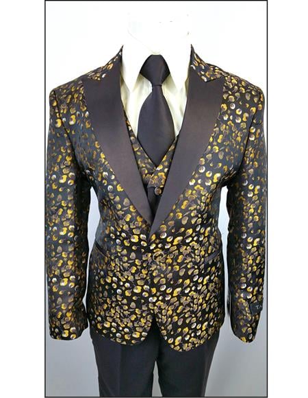 Black Yellow Brown Boys Kids Fashion Suit - Toddler Suit