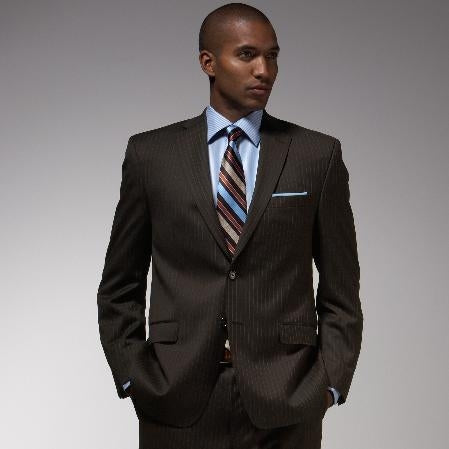 Chocolate Brown Stripe - Pinstripe Suit mensusa