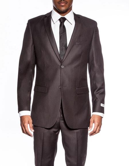 Extra Slim Fit Suit Mens Chocolate Dark Brown extra slim fit wedding prom 2026 skinny suit
