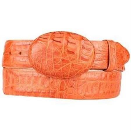 Original Caiman Belly Skin Western Style Hand Crafted Belt Cognac main image 0