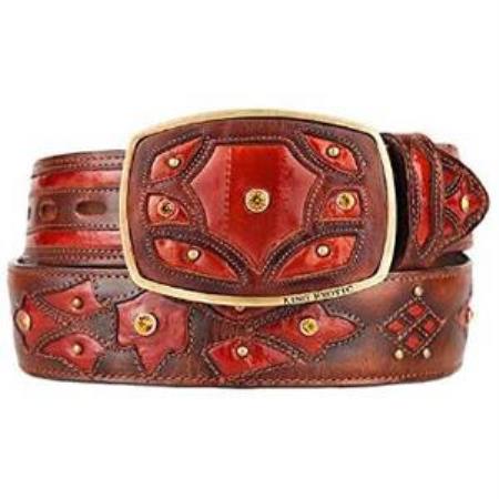 Men's Cognac Original Eel Skin Fashion Belt