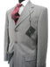 Collezinai MEN SUIT~150'S WOOL~LIGHT GRAY Shark Skin Three Buttons Style suit - mensusa