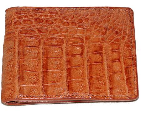 Men's Genuine Exotic Animal Skin Wallet ~ billetera ~ CARTERAS Hornback Wallet Cognac