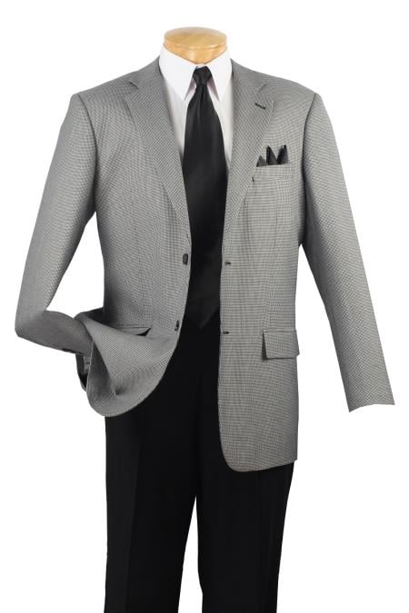 Men's Wool Sport Coat Black Hounds Tooth