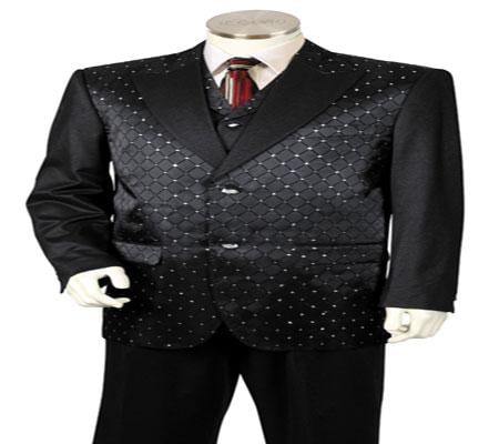 Black Men's 2 Button Suit