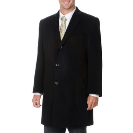Three Quarters Length Moda Men's Dress Coat Men's Car Coat 'Ram' Black Blend Top Coat - Men's Overcoat