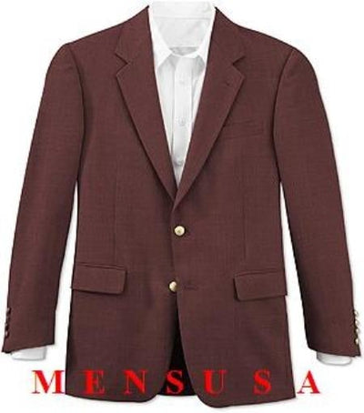 Dark Burgundy ~ Maroon Blazer~ Wine Color Designer Casual Cheap Priced Fashion Men's Wholesale Blazer Dress Jacket 2 Button Front 4 on Sleeves Fully Lined Metal Button (Men + Women) mensusa