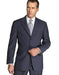 Dark Navy With Small Pinstripe Super 140's premier quality three buttons style italian fabric Suit - mensusa