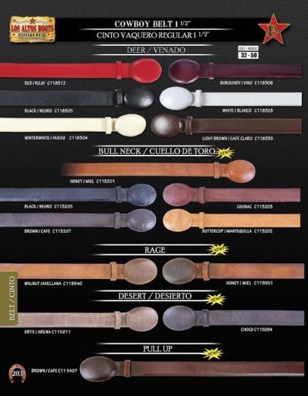 Cowboy Exotic Belt 1.5 Deer, Bull Neck, Rage, Desert, Pull Up by Los Altos