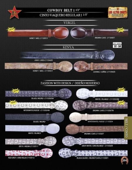 Cowboy Exotic Denim Belt 1.5 Vergel & Kenya & Fashion by Los Altos