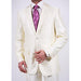 Designer Brand Men's Shiny Off-white Two-button Two-piece Slim Fit Suit mensusa