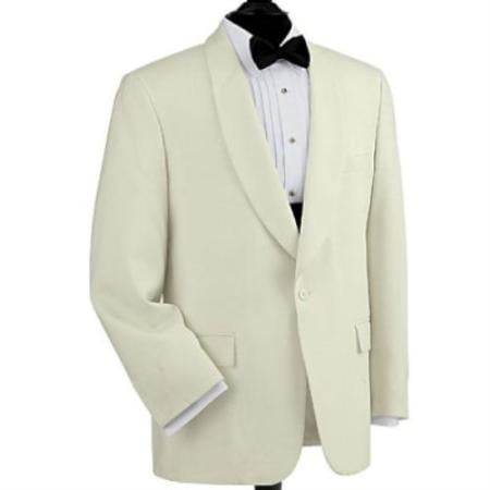 Dinner Jacket 1-button Shawl, Color: white mensusa