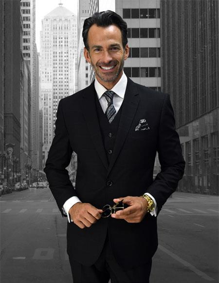 Men's Designer Patterned Texture Fabric Suits Clothing Confidence Plaid Black 2 Button Double Breasted Vest Fine Brands Best Italian Style Cut Suits