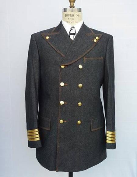 Denim ~ Jean Suit with brass buttons