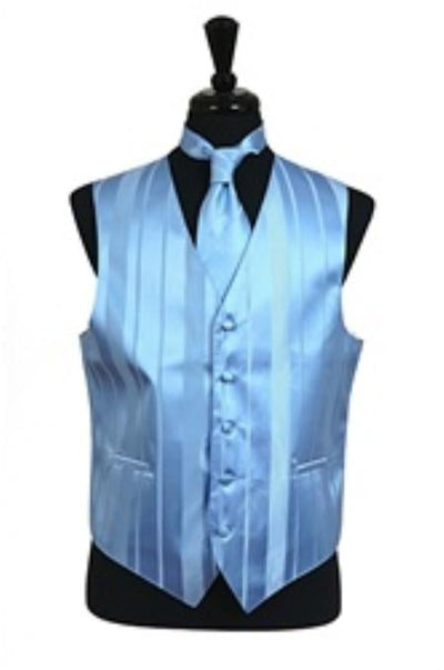 Dress Tuxedo Wedding Vest/Tie/Bowtie Sets (Light Blue Tone on Tone) Buy 10 of same color Tie For $25 Each - Men's Neck Ties - Mens Dress Tie - Trendy Mens Ties mensusa