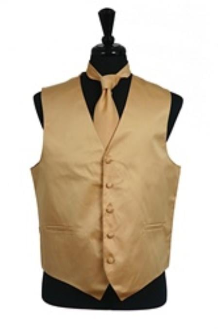 Men's Rust Brown Four-piece Dress Tuxedo Wedding Vest - Men's Neck Ties - Mens Dress Tie - Trendy Mens Ties main image 0