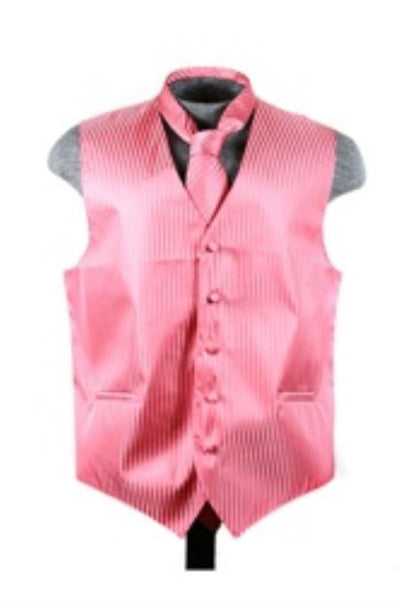 Dress Tuxedo Wedding Vest ~ Waistcoat ~ Waist coat Tie Set Salmon ~ Coral ~ Melon ~ Peachish Pinkish Color Buy 10 of same color Tie For $25 Each - Men's Neck Ties - Mens Dress Tie - Trendy Mens Ties mensusa