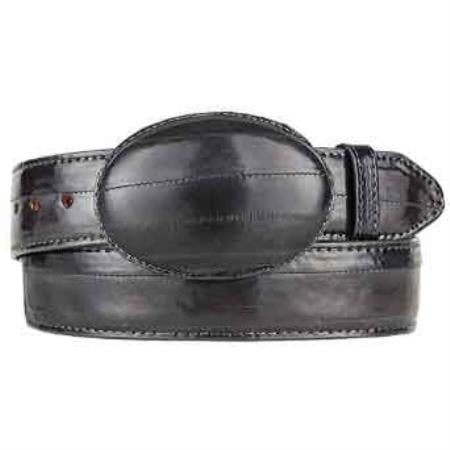 Men's Black Original Eel Skin Fashion Western Belt main image 0