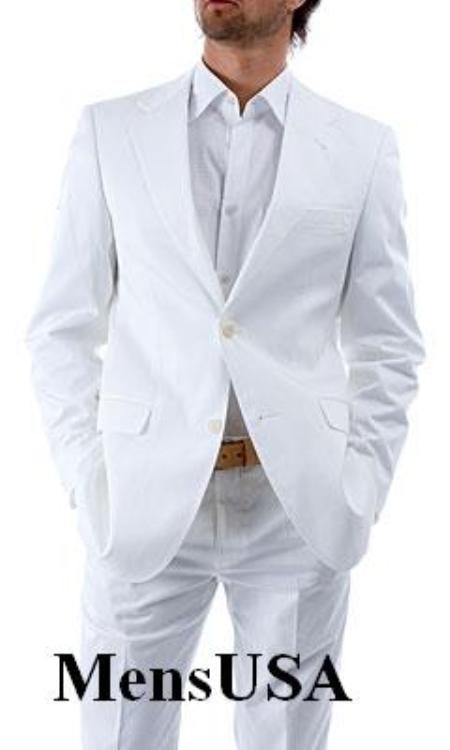 Elegant Two Button Side Vented Snow White Suits For Men Authentic Now On Sale mensusa