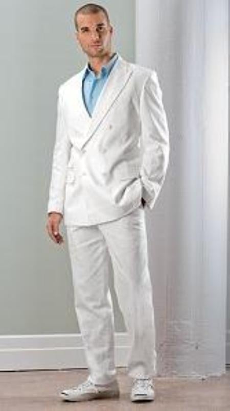 Snow All White Suit For Men + Free Black Shirt (As Pictured) main image 1