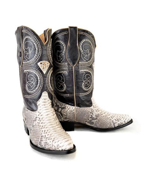 Men's Natural Western Bota Exotic Piel Piton Dress Dress Cowboy Boot Cheap Priced For Sale Online