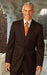 Extra Long 2PC Solid Color Brown Men's Suit in Available 2 Buttons Style for tall man mensusa