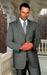 Extra Long 2PC Solid Color Gray Men's Suit Available 2 Buttons Style for tall man mensusa