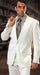Extra Slim Fit Suit CLASSIC SLIM FIT 2 PIECE 2 BUTTON OFFWHITE Men's SUIT BY SUPER 150'S EXTRA FINE ITALIAN FABRIC mensusa