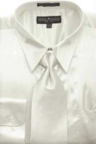 Fashion Cheap Priced Sale Ivory Shiny Silky Satin Men's Dress Cheap Priced Shirt Online Sale mensusa