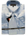 Fashion Cheap Priced Sale Men's New Light Blue ~ Sky Blue Satin Dress Shirt Combinations Set Men's Dress Shirt mensusa