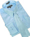Fashion Cheap Priced Sale Satin Light Blue ~ Sky Blue Dress Shirt Combinations Set Tie Hanky Men's Dress Shirt mensusa