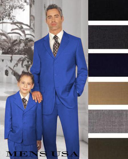 Dad & Son Half Sleeve Textured Resort Twinning Set Admiral Blue