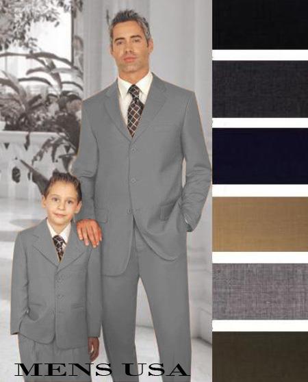 Medium Grey 1 Men + 1 Boy Matching Set For Both Father And Son