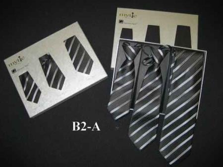 Black Father And Sons Matching Ties Set - Men's Neck Ties - Mens Dress Tie - Trendy Mens Ties