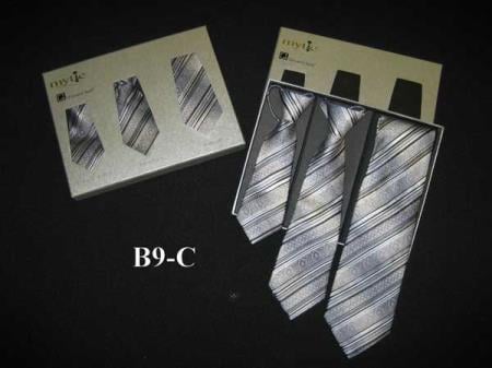 Grey Stain Resistant With Fabric Protector Mytie Father And Sons Matching Ties Set - Men's Neck Ties - Mens Dress Tie - Trendy Mens Ties