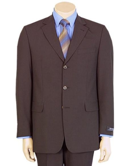 Elegant Men's Chocolate Dark Brown 3 ~ Three Piece Cheap Priced Business Suits Clearance Sale Available in 2 or 3 Buttons Style Regular