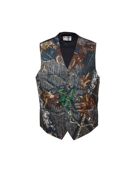 Camo 5 Button Full Back Satin Vest