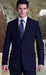 Flat Front No Pleated Pants 2 Button Style Dark Navy Blue Suit For Men Business ~ Wedding 2 piece Side Vented 2 Piece Suits For Men With Flat Front No Pleated Pant mensusa