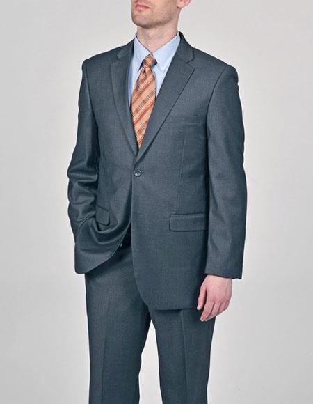 Brand: Caravelli Collezione Suit - Caravelli Suit - Caravelli italy Caravelli Men's 2 Button Grey Fully Lined Suit