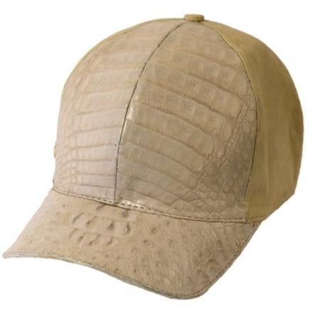 Genuine Ostrich World Best Alligator ~ Gator Skin Exotic Skin Baseball Cap Hueso