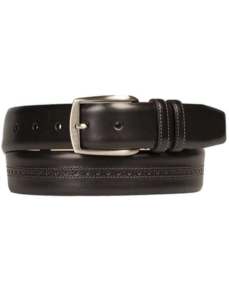 Mezlan Belts Brand Men's Genuine Calfskin Black Skin Belt